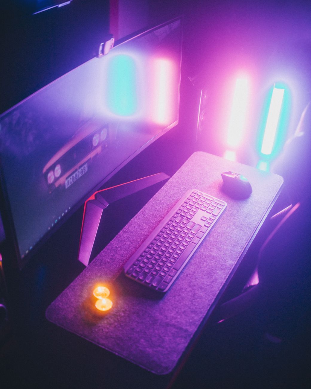 Gaming setups and intense competition atmosphere